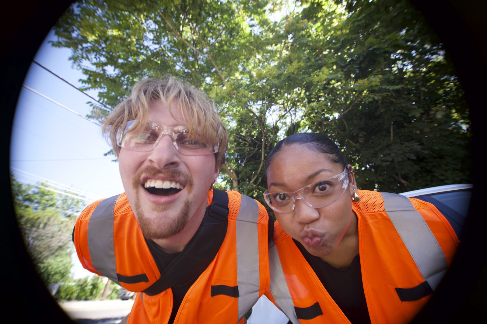 Two University of Oregon interns on set, 2025